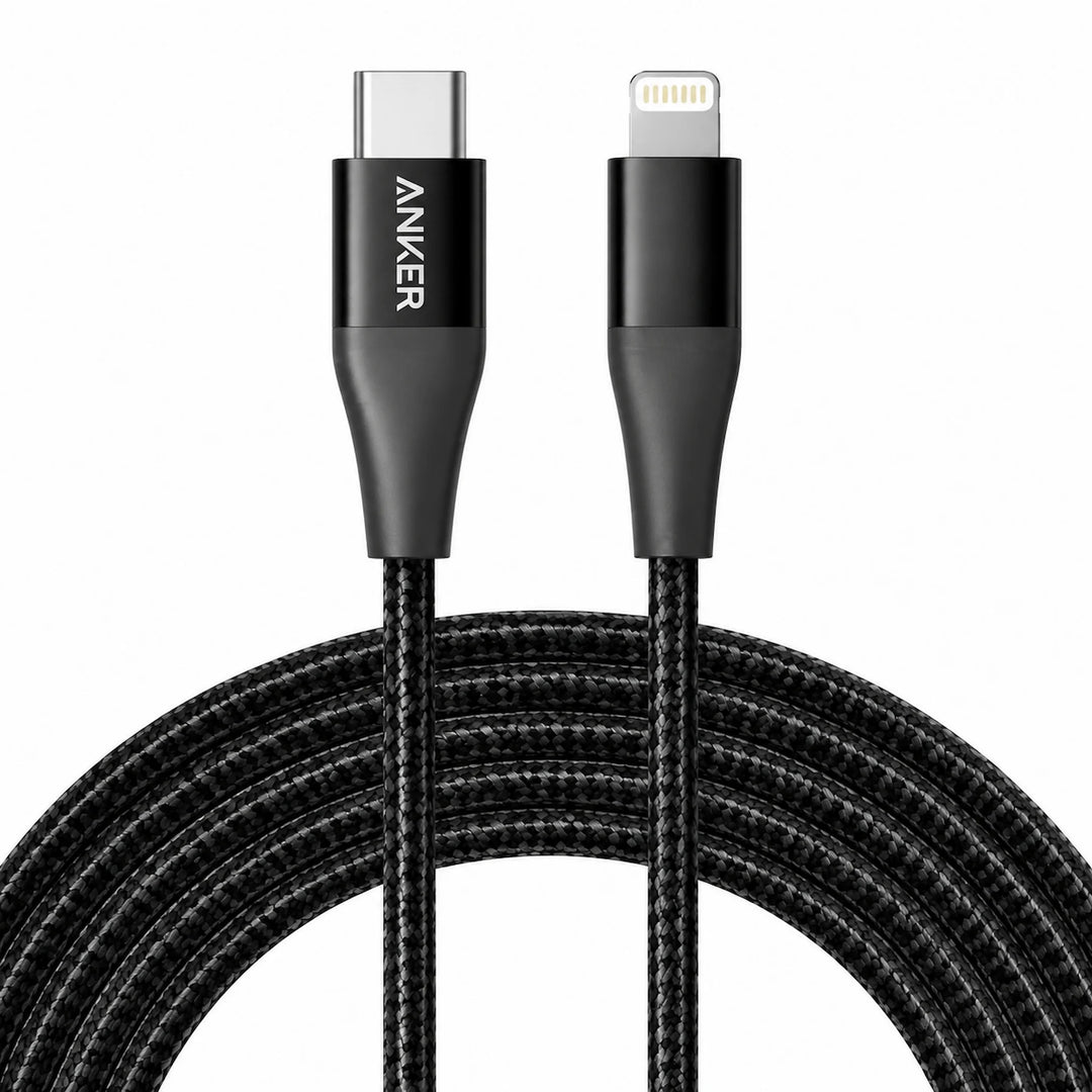كابل Anker 322 مضفر USB-C إلى Lightning بطول 3 قدم A81B5H11 - أسود