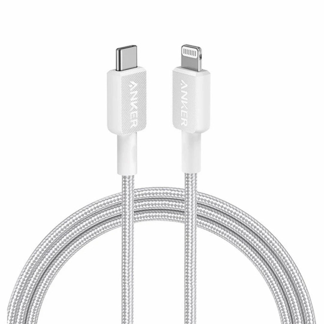 كيبل نايلون Anker 322 USB-C إلى Lightning بطول 6 أقدام A81B6H21 - أبيض