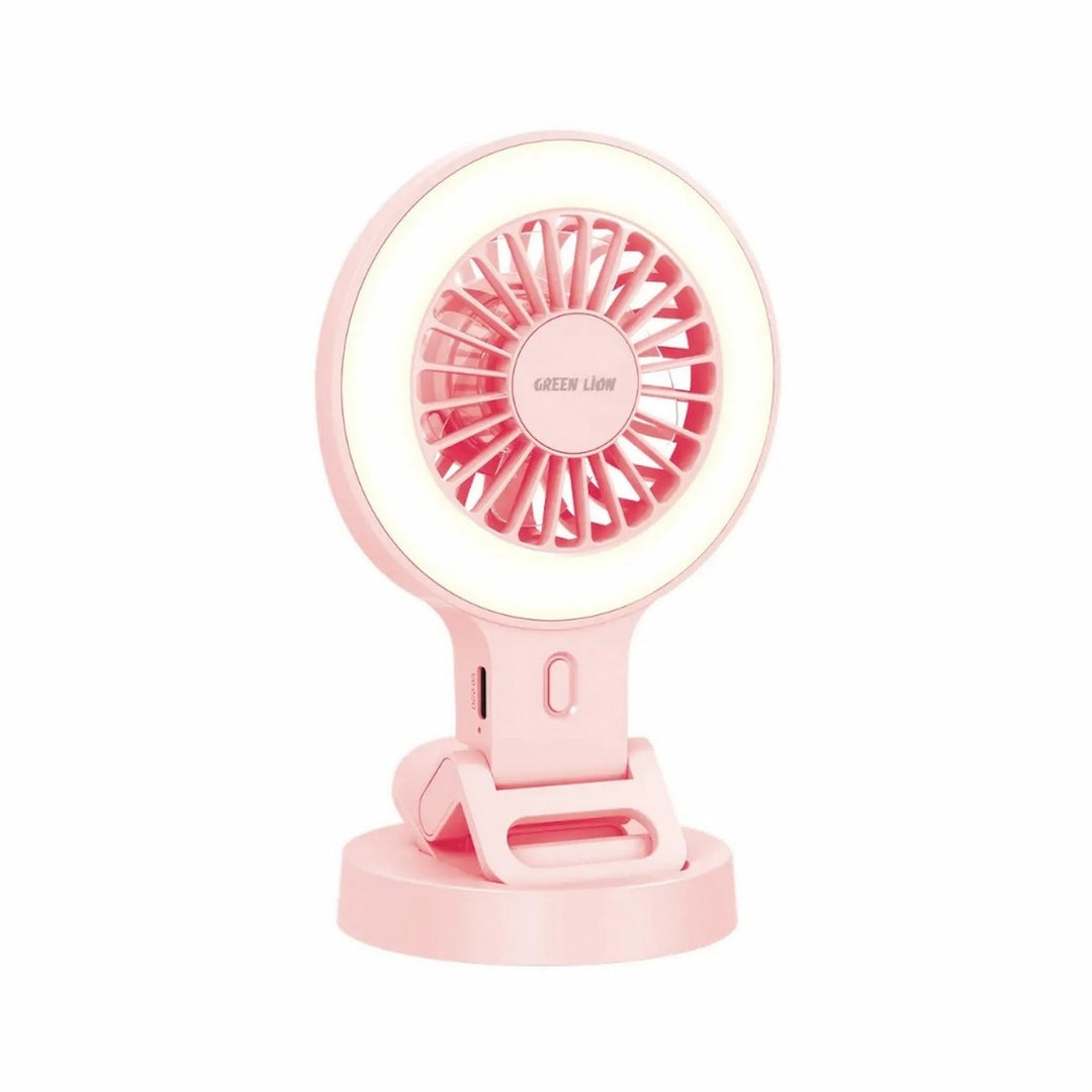 Green Lion AIR GLOW Clip-On Rechargeable Fan - Pink