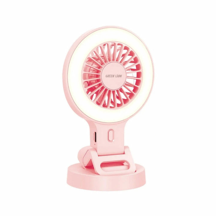 Green Lion AIR GLOW Clip-On Rechargeable Fan - Pink