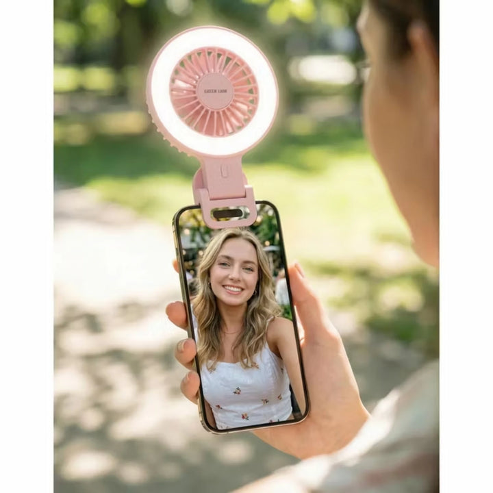 Green Lion AIR GLOW Clip-On Rechargeable Fan - Pink