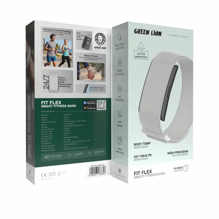 Green Lion Fit Flex Smart Fitness Band - Grey
