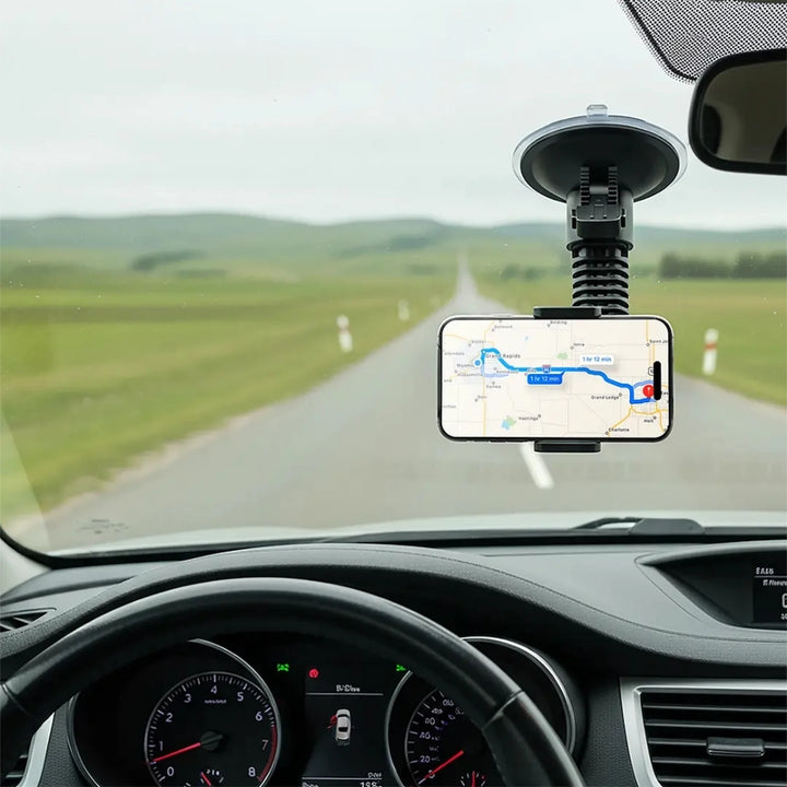 Green Lion GV-550 Heavy Duty Windshield Car Phone Mount - Black