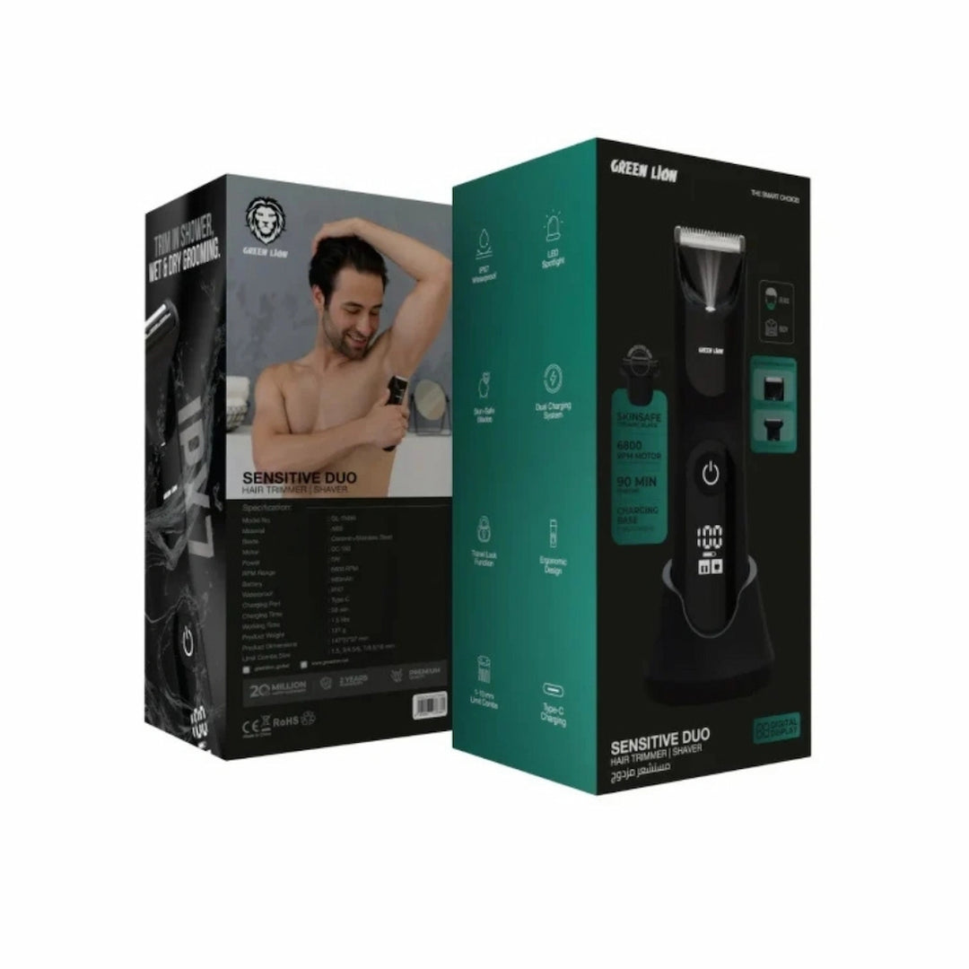 Green Lion Sensitive Duo Hair Trimmer &amp; Shaver - Black