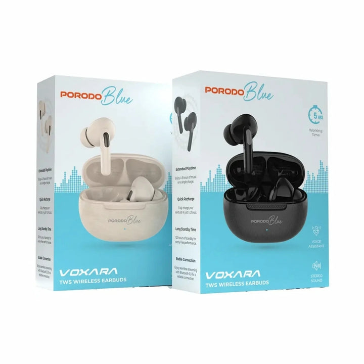 Porodo Blue Voxara TWS with 5H Battery Life - Black