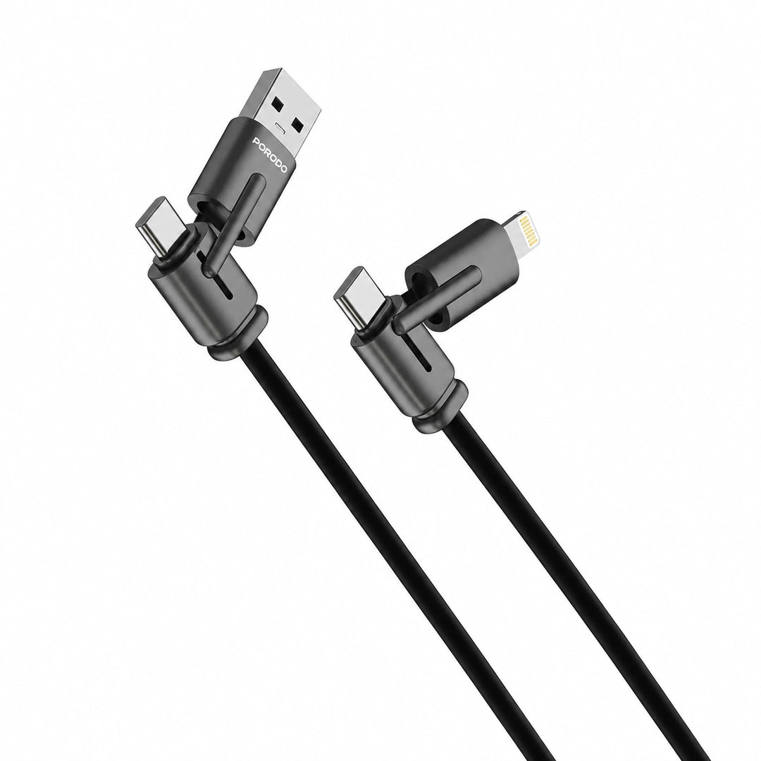 Porodo Transparent+ Aluminum Alloy 3-1 OTG Adaptor - Grey