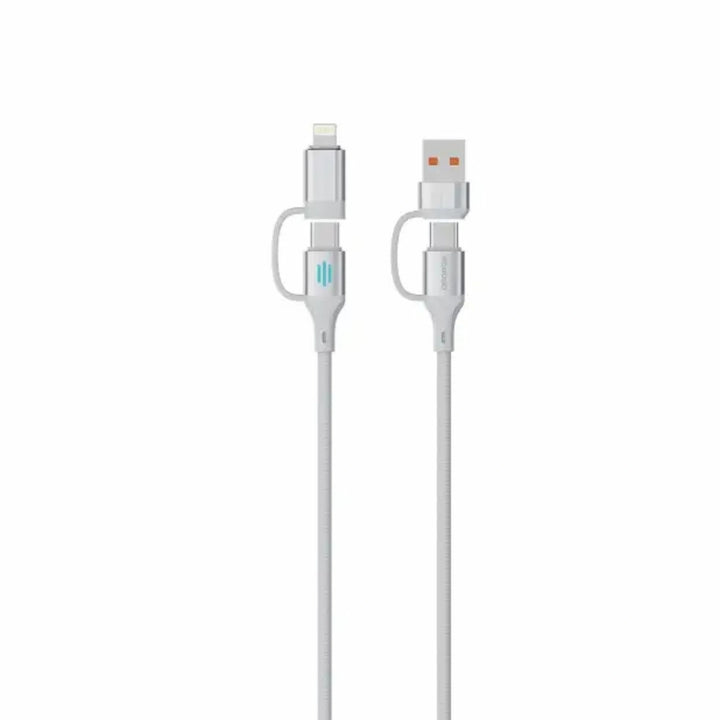 Porodo Transparent+ USB-C Female to Lightning Male Charge+OTG+Audio - Grey