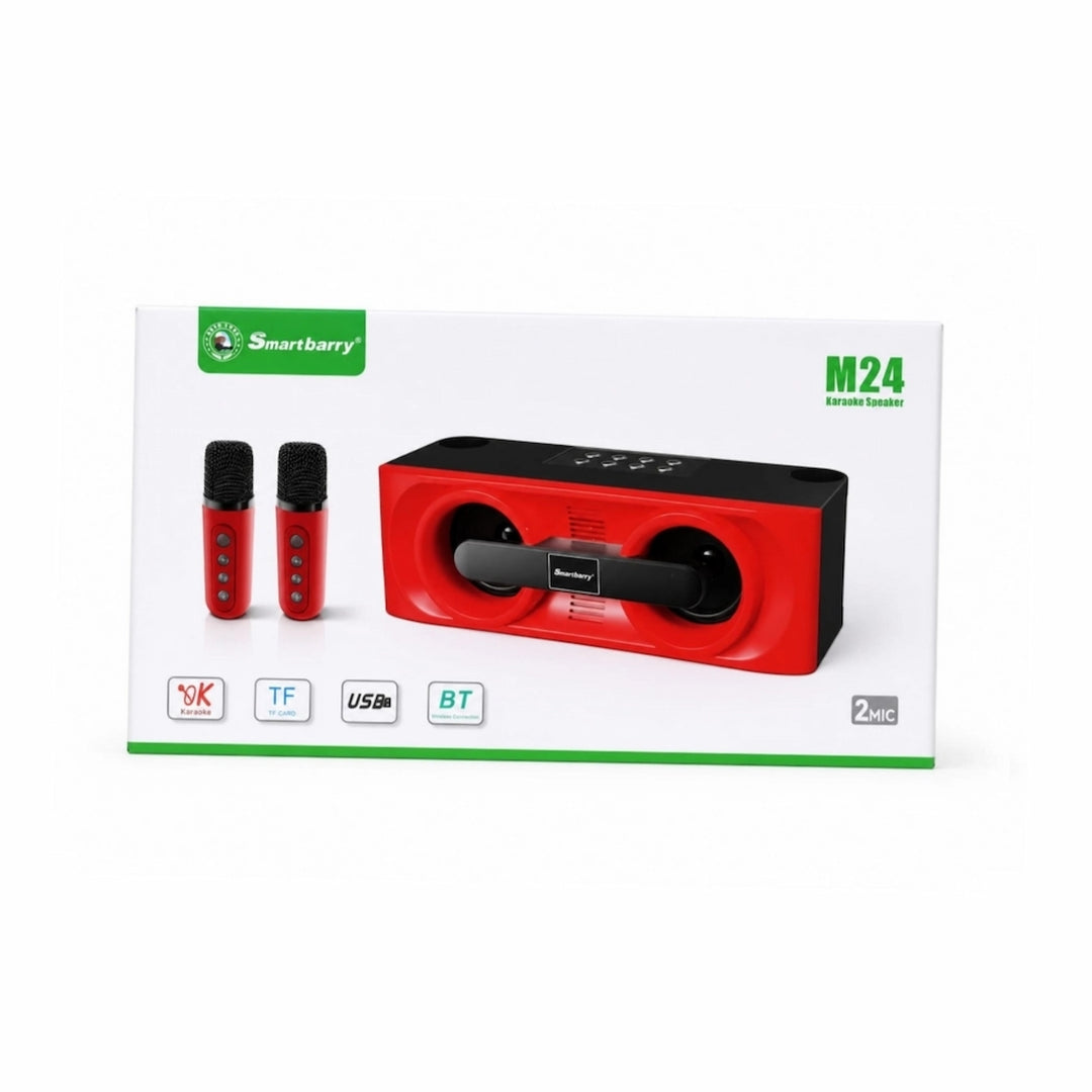 مكبر صوت كاريوكي لاسلكي Smartbarry M24 بميكروفونين