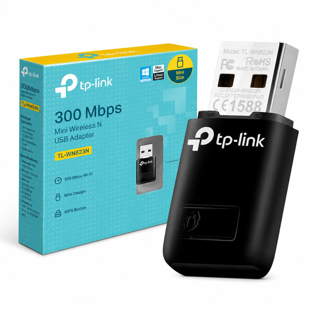 محول USB لاسلكي صغير N بسرعة 300 ميجابت في الثانية طراز TL-WN823N من تي بي لينك