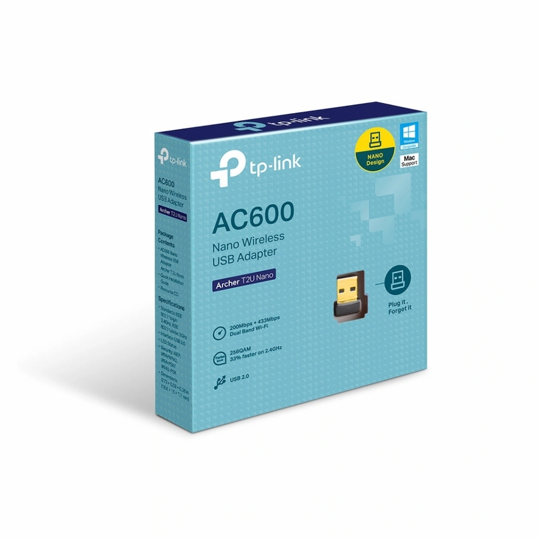 محول USB لاسلكي صغير الحجم Archer T2U Nano AC600 من TP-Link